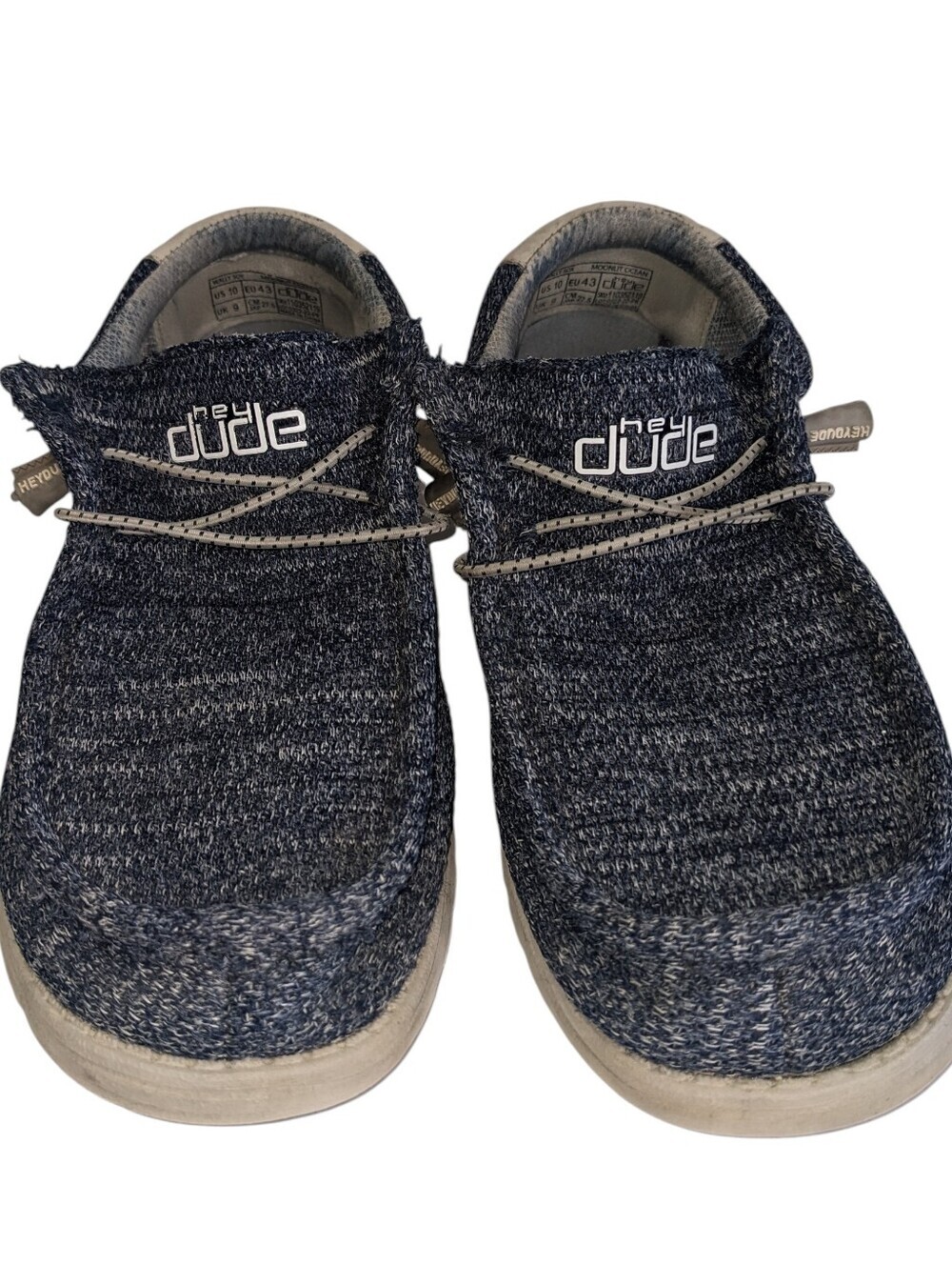 Hey Dude Men's Heathered Navy Slip-On Sneakers Dize 10